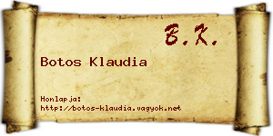 Botos Klaudia névjegykártya